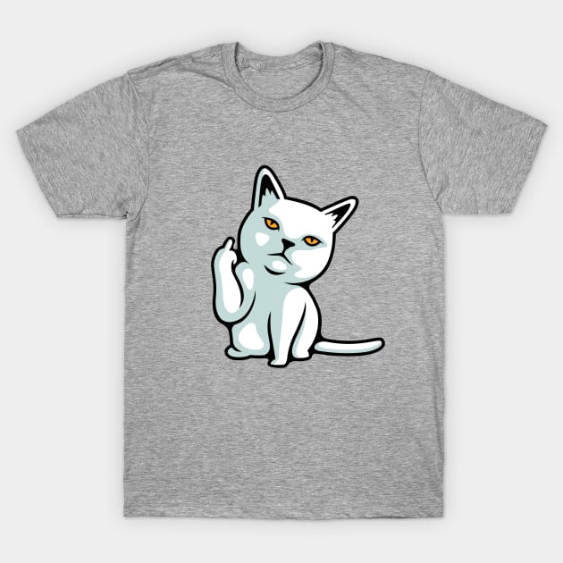 FU cat funny rude hand gesture T-Shirt by pickledpossums